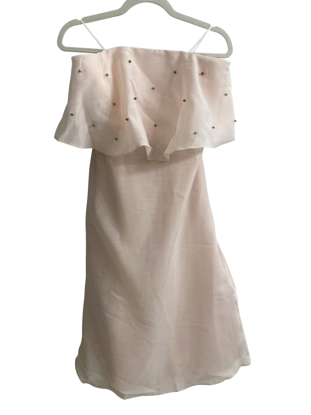 NWT KEEPSAKE the Label Pale Pink “Think Twice” Ruffle Strapless Dress Blush M